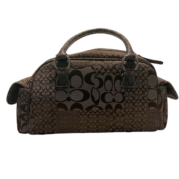 Coach Satchel Handbag Purse Brown Tan  Signature Coach - Picture 2 of 13